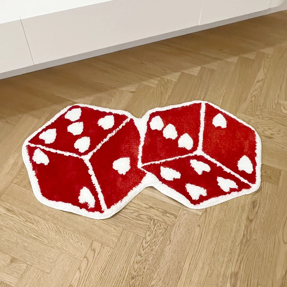 irregular red dice tufted rug living room carpet anti fouling washable cheerful bedside mat soft floor pad doormat aesthetic home decor