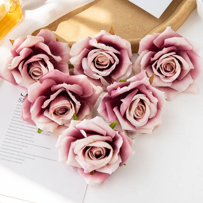 100PC 10CM Artificial Silk Rose Heads for Scrapbooking, Home Decor, Wedding, Party, Garden Arch, Anniversary, Baby Shower, Bridal Celebrations