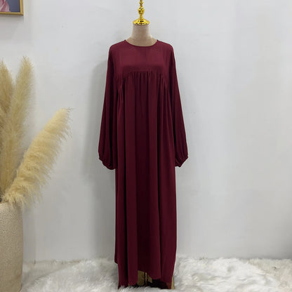 Modest Loose Muslim Dress Abaya Eid Ramadan Elegant With Pocket for Women, Comfortable Fit, Stylish Design, Perfect for Prayer and Daily Wear, Various Colors Available