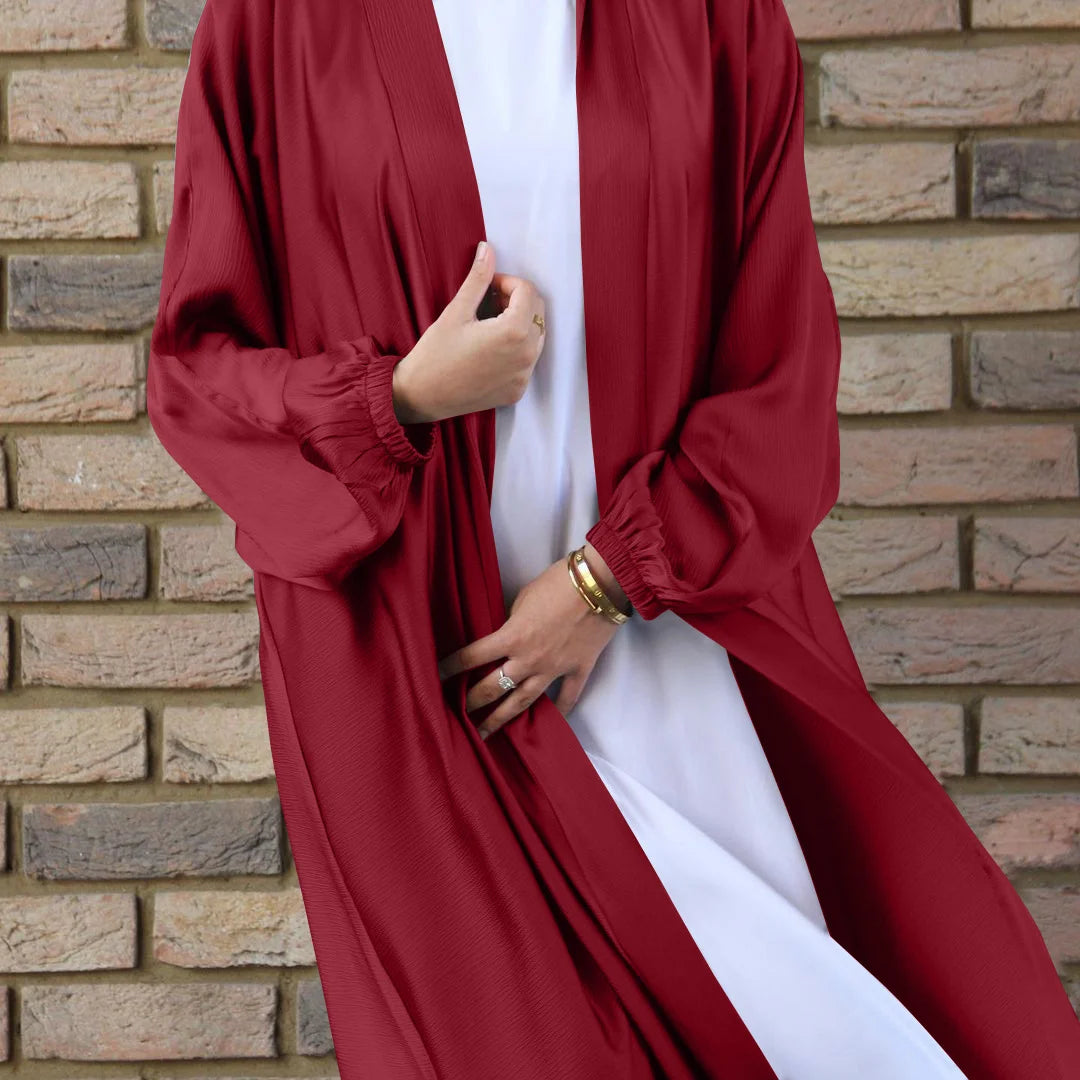 prayer clothes women satin cardigan robe islamic long-sleeved dress 2024 - modest fashion, comfortable fit, ideal for daily wear and special occasions