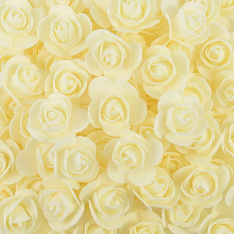 artificial foam rose flowers, 100/300pcs 3cm, diy craft supplies for wedding, valentine's day, bridal shower, home decor, indoor floral arrangements