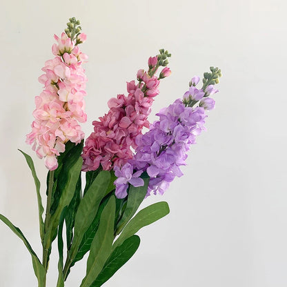 Artificial Hyacinth Flowers Violet Silk Green Leaves for Wedding Anniversary Party Decor Indoor Home Decoration