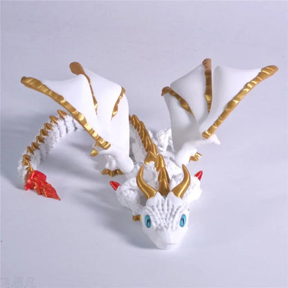 Crystal Dragon Viper Gift Toy 3D Printed Movable Flying Dragon Decor