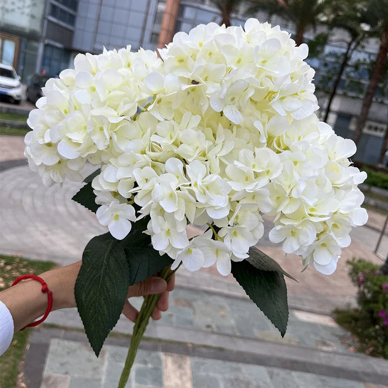 silk hydrangea bouquet artificial flowers for wedding, home decor, diy floral arrangement, bridal baby shower, indoor party decoration, large size