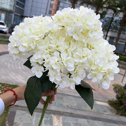 Silk Hydrangea Bouquet Artificial Flowers for Wedding, Home Decor, DIY Floral Arrangement, Bridal Baby Shower, Indoor Party Decoration, Large Size