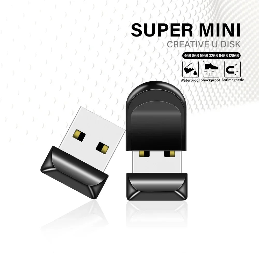 mini usb flash drive 128gb, high speed waterproof pendrive, creative gift memory stick for laptop, computer, car, tv, available in 64gb, 32gb, ideal for business and promotional use