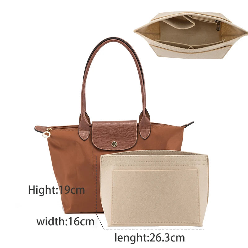 havredeluxe felt bag purse organizer for longchamp medium tote bag insert liner makeup storage travel handbag inner bag