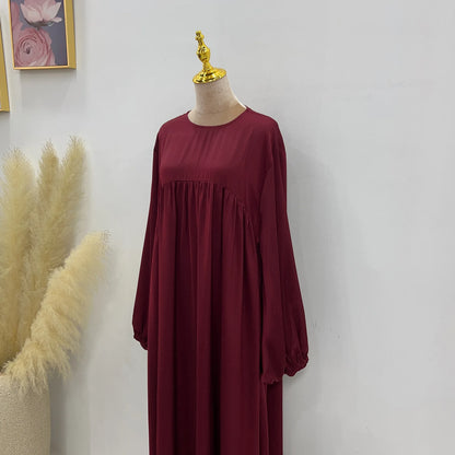 Modest Loose Muslim Dress Abaya Eid Ramadan Elegant With Pocket for Women, Comfortable Fit, Stylish Design, Perfect for Prayer and Daily Wear, Various Colors Available