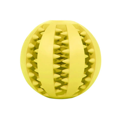Rubber Dog Chew Toy - Indestructible Snack and Tooth Cleaning Interactive Ball for Large Dogs - Durable Soft Pet Accessories for Dog Training and Play