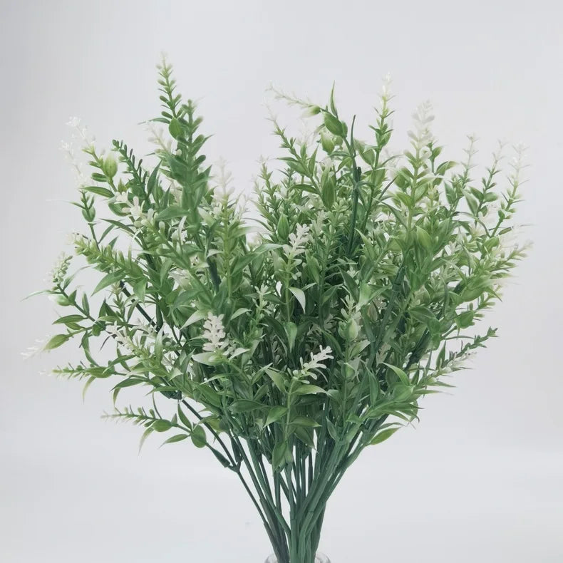 5pcs artificial lavender branches, plastic flowers for home, garden, wedding and bridal shower decorations, indoor desktop and outdoor use