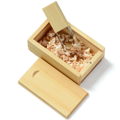USB Crystal Wood Flash Drive 128GB with Walnut Box – Elegant Memory Stick for Weddings, Gifts, and Storage – Available in 64GB, 32GB, 16GB Options