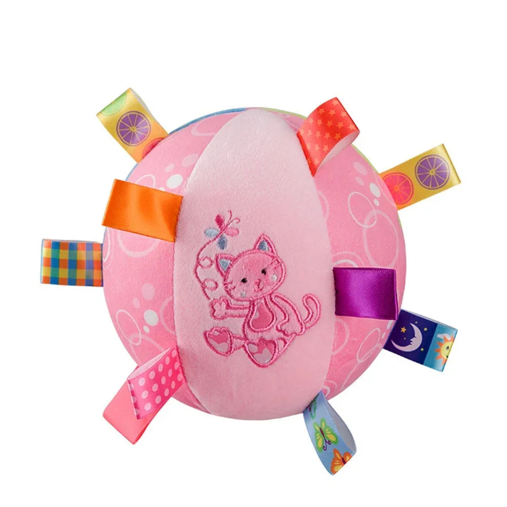 interactive chew-resistant dog ball toy, velvet plush with bell & handle, durable pet toy for training, tug-of-war, fetch, stress relief, ideal for all breeds & sizes