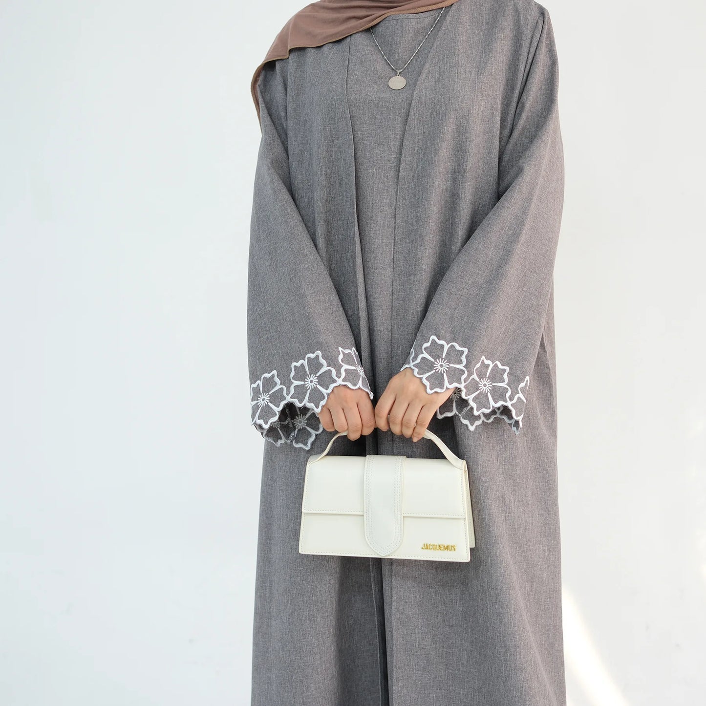 eid ramadan turkey morocco islamic coffee gray embroidery abaya dubai luxury muslim cardigan robe clothing for elegant style and comfort