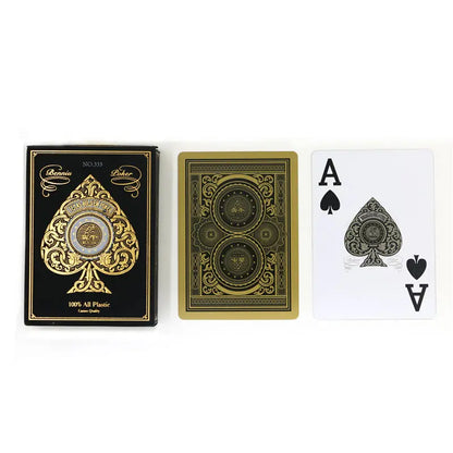 24K Gold Silver PVC Full Plastic Playing Cards Waterproof Durable Poker Set for Game Nights, Parties, and Magic Tricks - Premium Quality, Lightweight and Easy to Shuffle