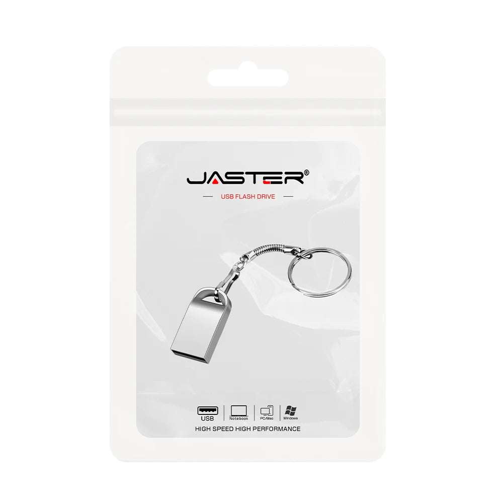 mini metal usb flash drive 128gb - silver waterproof memory stick for laptop, car, tv - creative gift with free key ring - multiple capacities available