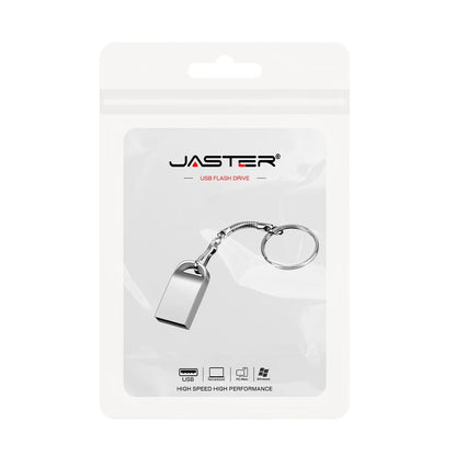 Mini Metal USB Flash Drive 128GB - Silver Waterproof Memory Stick for Laptop, Car, TV - Creative Gift with Free Key Ring - Multiple Capacities Available