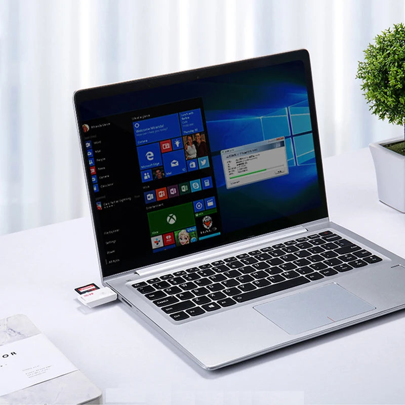 usb 2.0 tf micro sd card reader adapter for high-speed data transfer, compatible with computers, notebooks, laptops, supports usb disk writing with dual port design