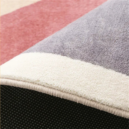 Simple Study Room Cloakroom Plush Non-slip Rugs Irregular Pink Bedroom Bedside Soft Carpet Creative Living Room Decoration Rug for Cozy Home Décor