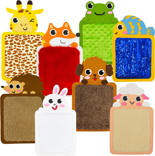 B0D7P51GSH 9.53 Felt Sensory Mats for Autistic Children Cartoon Animal Cognition Tiles Textured Pads Developmental Preschool Education Toys