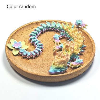 3D Printed Crystal Dragon Fidget Toy Cherry Blossom Decor Birthday Gift