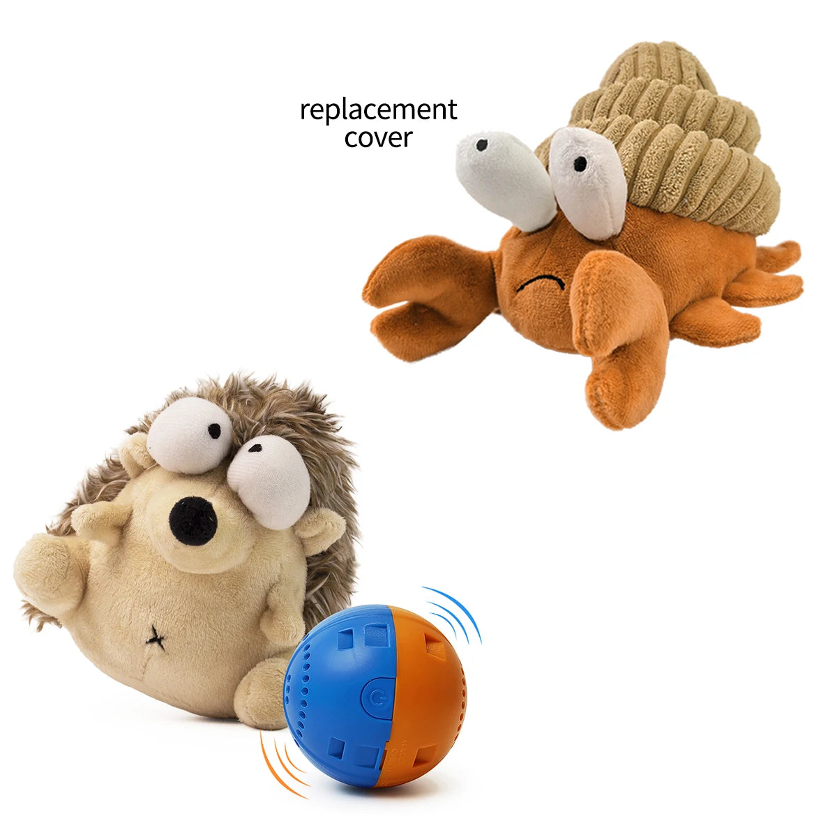 interactive plush dog toy ball, battery-operated, soft fleece, chew & fetch, ideal for small dogs & puppies, durable pet entertainment, mental stimulation & exercise