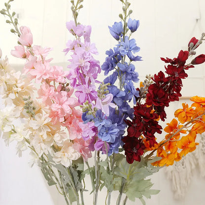 Artificial Flowers Blue Delphinium Long Stem Larkspur for Wedding Centrepieces Arrangements, Silk Flower Branch for Vase, Home Decor, Party Decorations