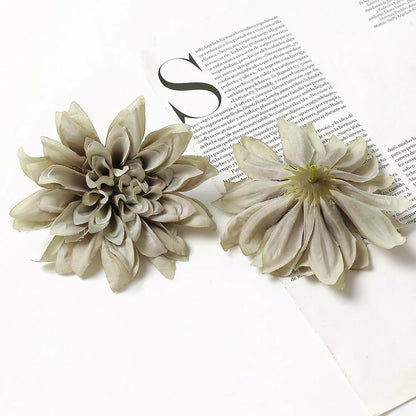 Artificial Silk Dahlia Flower Heads 5-Pack - Home, Wedding, Party Decoration, Indoor Faux Floral Accessories for Anniversaries, Birthdays, Bridal Showers