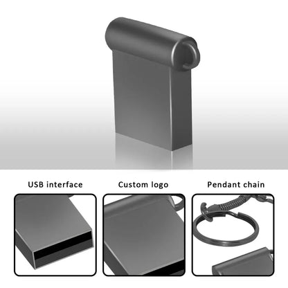 Mini Metal USB Flash Drive 4GB-64GB Waterproof Storage Device, High-Speed USB 2.0 Memory Stick for Photography, Business, Weddings, and Gifts