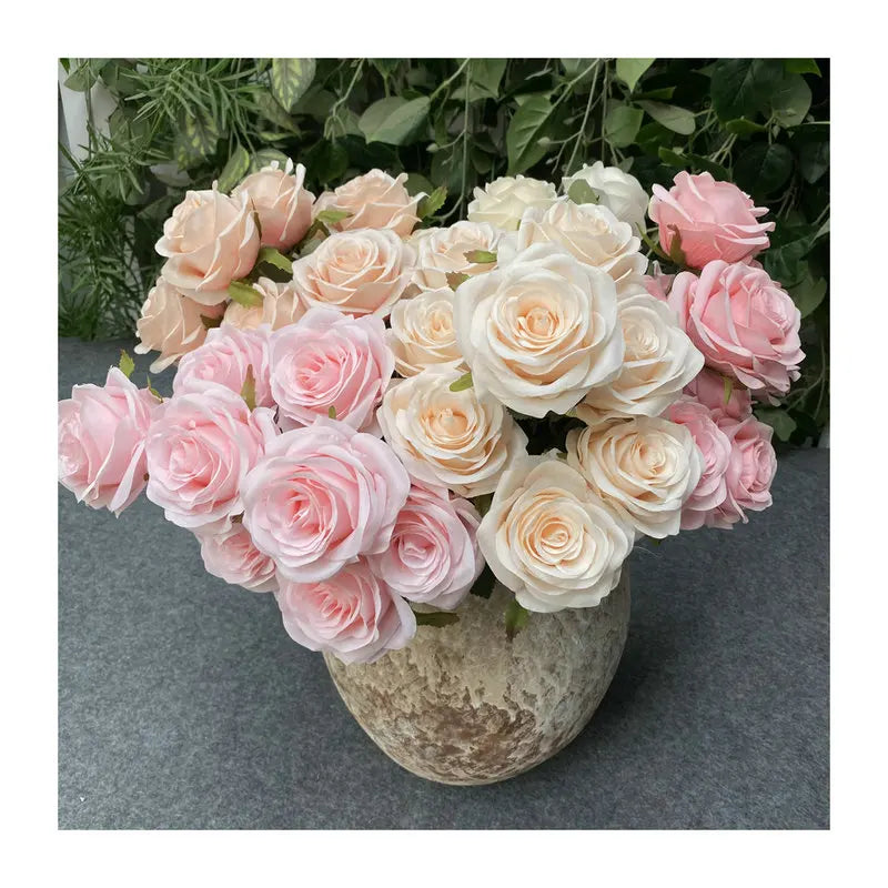 artificial roses bouquet 9 heads plastic flower arrangement for wedding bridal shower décor photography props