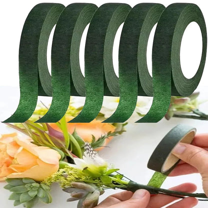 Artificial Flower Tape for Floral Stem Wrapping, Self-Adhesive Green Tape for Bouquets, Weddings, Crafts, Versatile Floral Arrangements, Paper Material, Multiple Occasions