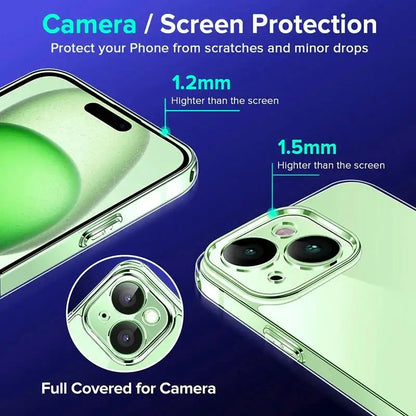 Shockproof Clear TPU Case for iPhone 14/15/16 Plus, Pro, Max - Lightweight, Anti-Scratch, Waterproof Protection