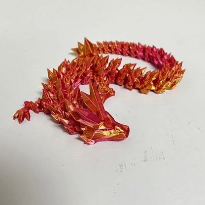 3D Printed Antistress Dragon Fidget Toy Rotatable Articulated 30cm Colors