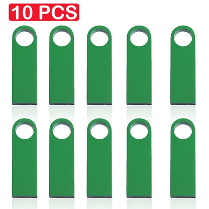 10 PCS LOT Mini Metal USB Flash Drive 128GB Creative Business Gift Memory Stick 64GB Real Capacity Pen Drive 32GB Golden U Disk