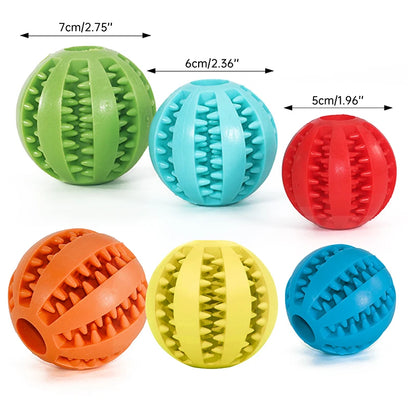 Rubber Dog Chew Toy - Indestructible Snack and Tooth Cleaning Interactive Ball for Large Dogs - Durable Soft Pet Accessories for Dog Training and Play