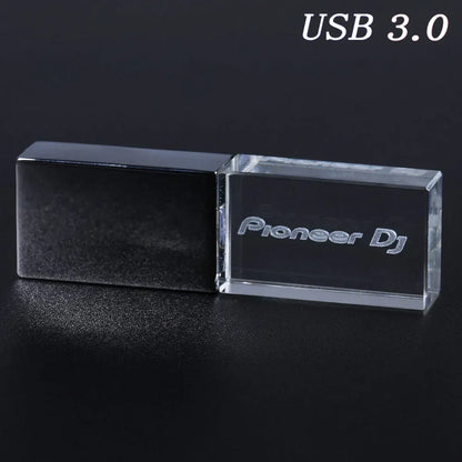 USB 3.0 Flash Drive with LED Lighting - 64GB 32GB 16GB, High-Speed Crystal Memory Stick for Computers, Colourful LED USB Stick, Ideal for Business Gifts