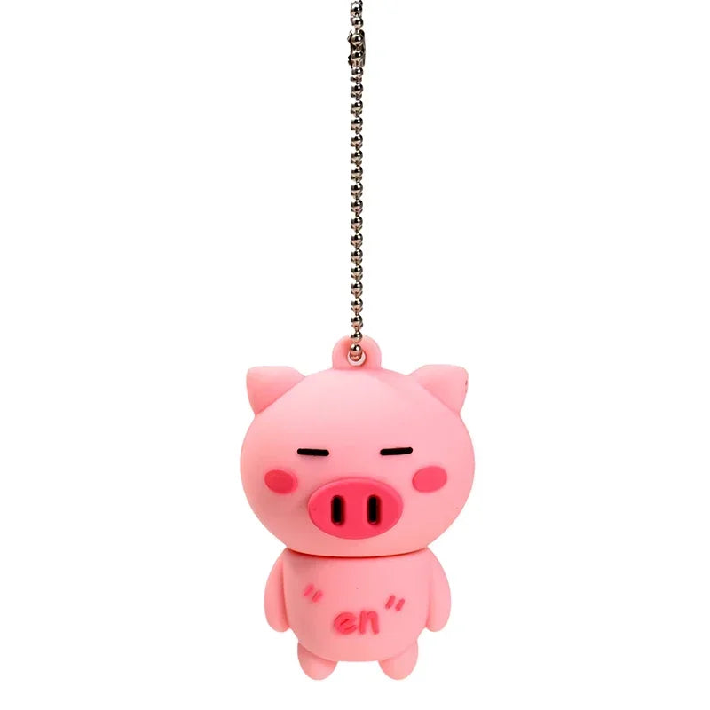 cute pink pig usb flash drive, silicone usb 2.0 stick, 4gb 8gb 16gb 32gb storage, creative student gift, cartoon memory stick for girls