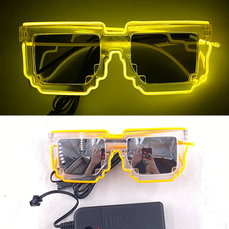 funny light up glasses luminous led mosaic glasses for men and women - halloween party supplies, glowing neon gafas for festive celebrations