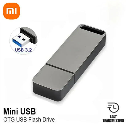 16TB USB3.2 Flash Drive, OTG Portable Storage Device, Metal Body, High Speed Transfer, Waterproof Memory Stick, Compatible with Type-C and Computers