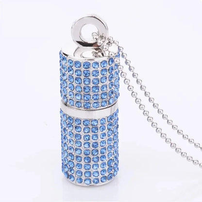 JASTER Crystal USB 2.0 Flash Drive 128GB  Pen Drive 64GB  Blue Pink Memory Stick 32GB Crystal Necklace Creative Birthday Gift