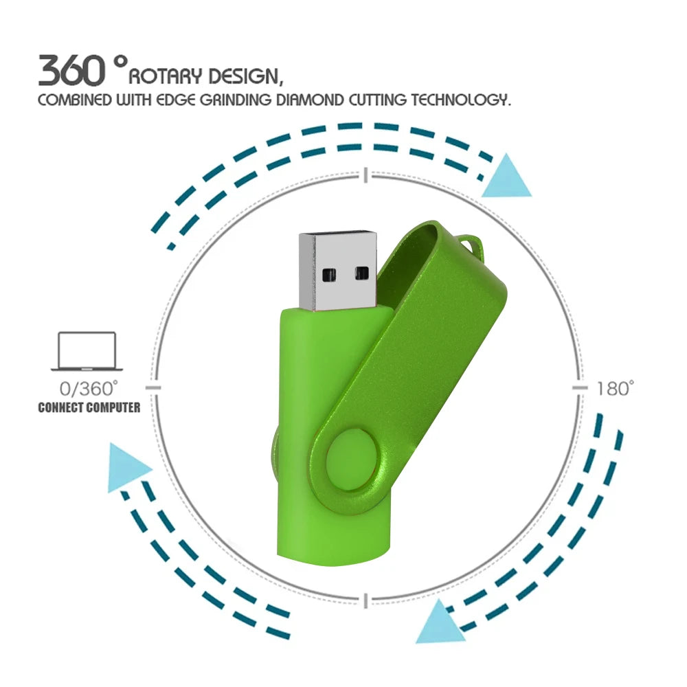 usb flash drive multi-storage options, high-speed metal pen drive, usb 2.0, 128gb/64gb/32gb/16gb/8gb/4gb, universal use for computer, car, tv, 8 colour choices