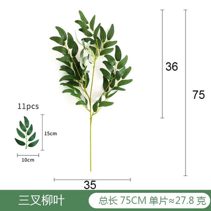 Artificial Eucalyptus Leaf Branch, Plastic Decorative Plant for Bridal Shower, Desktop or Outdoor Use, Cloth Texture, Perfect for Exhibitions and Home Decor