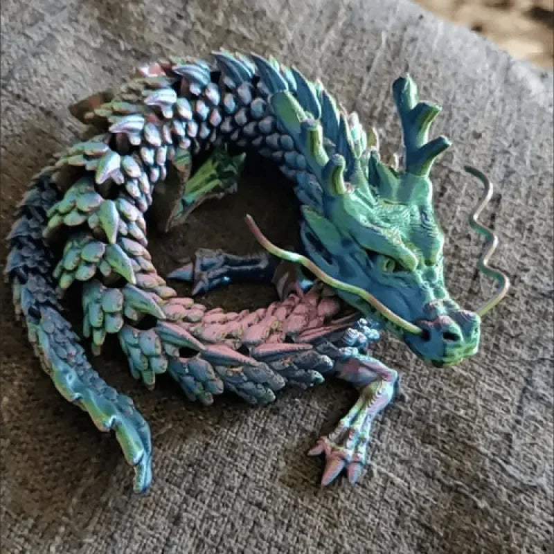 60/45/30cm 3d printed chinese dragon shenlong crafts ornamentstoy joint movable dragon model home office decoration decor gifts