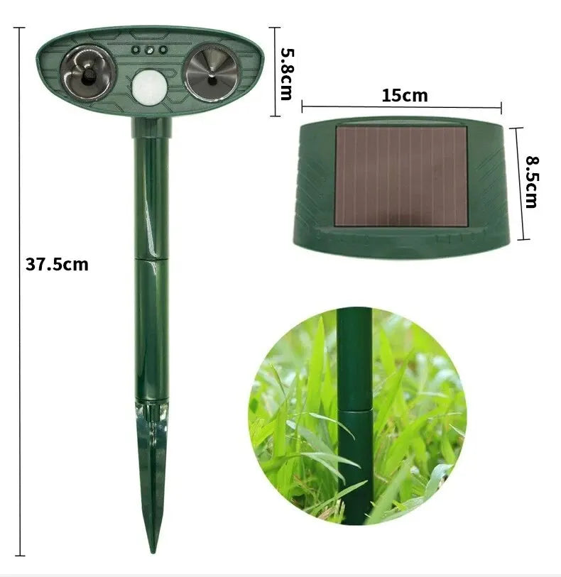 b0dwspfzt4 1pc ultrasound  repellant cat dog repellant solar powered rechargeable garden waterproof creature deterrent for farm yard