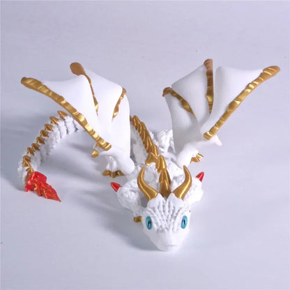 Crystal Dragon Viper Gift Toy 3D Printed Movable Flying Dragon Decor