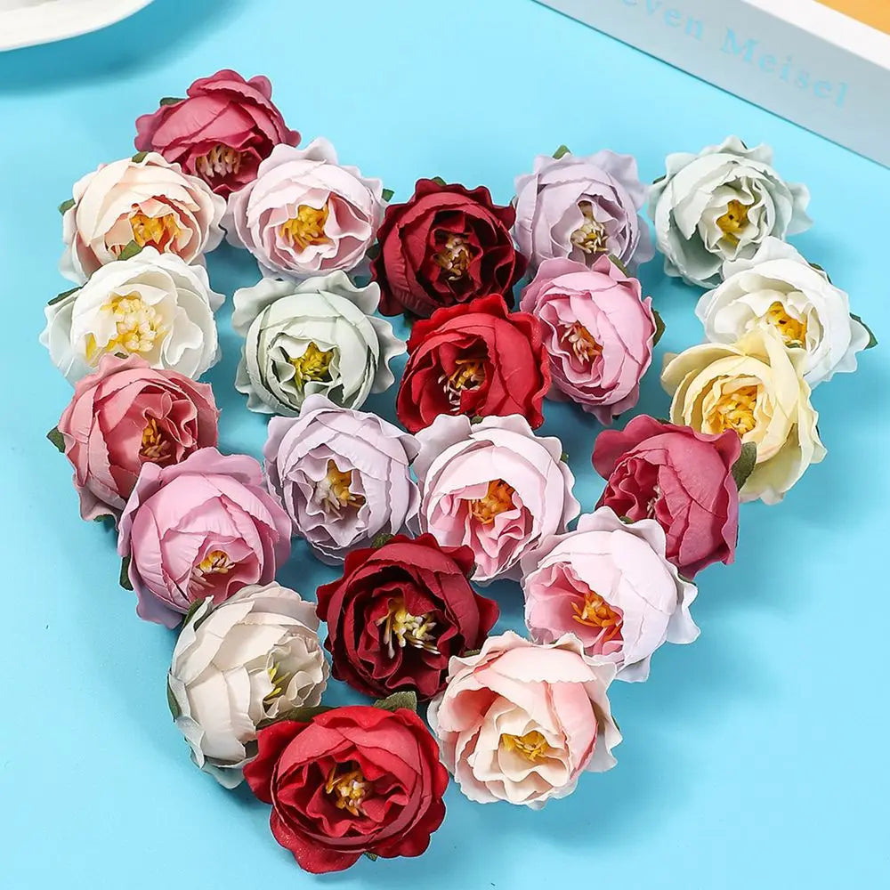 artificial silk peony flower heads 40/80pcs for diy wedding decor, home vase arrangement, bridal wreaths, party centrepieces, baby shower, indoor decorations