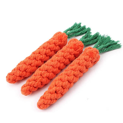 Carrot-Shaped Durable Fleece Rope Chew Toy for Dogs, Bite-Resistant Design for Teeth Cleaning, Ideal for Small & Large Dogs, Perfect for Indoor & Outdoor Interactive Play