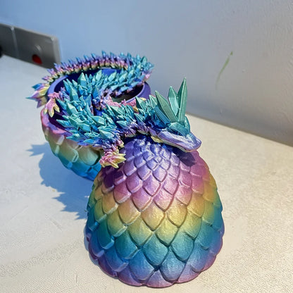 1pc Crystal Dragon Ornament, 3D Printed Fidget Dragon with Articulated Joints