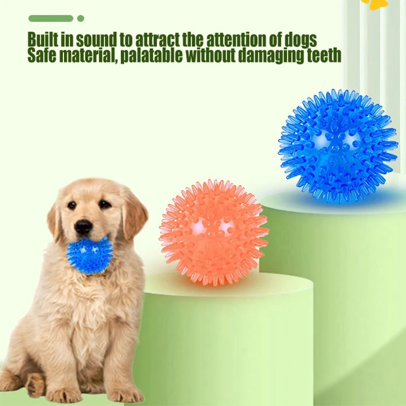 dog chew ball with textured surface for tooth cleaning, durable interactive toy for exercise and training, ideal for dogs' playtime and oral health