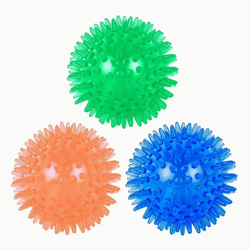 interactive squeaky dog toy balls 3-pack - durable rubber, bpa-free, teeth cleaning, training aid - ideal for small/medium dogs, fun play & oral health, vibrant colours