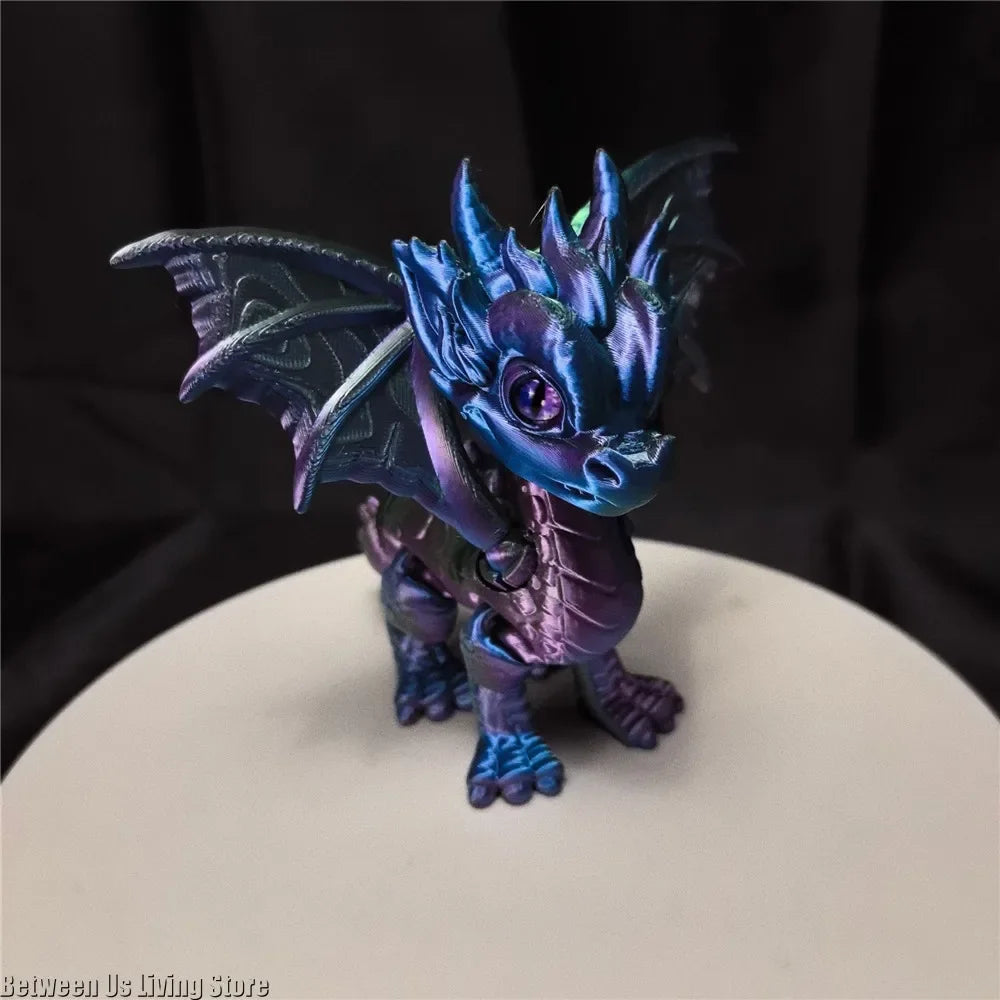 high quality 3d printed small flying dragon movable figure for desk decor
